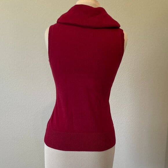 NWOT Apt.9 Red Cowl Neck Sleeveless Sweater with Sequence, Size M EUC - Picture 5 of 9